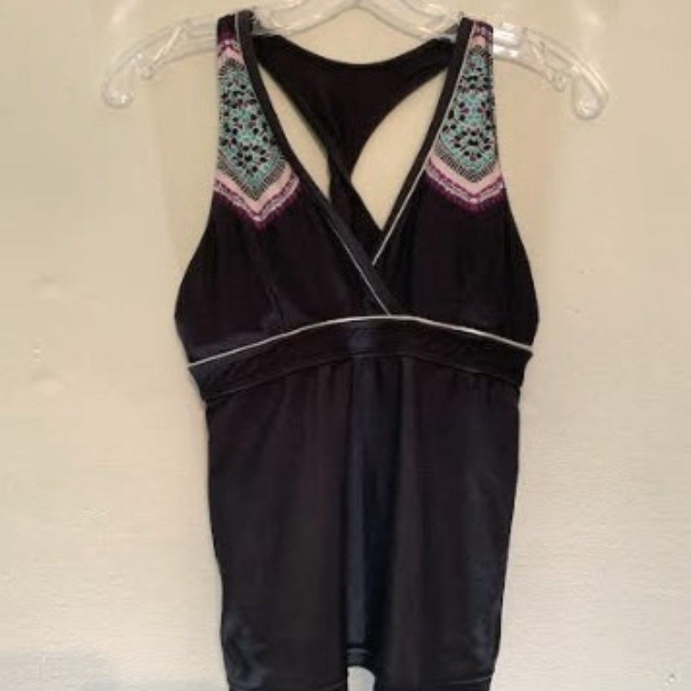 Athleta Mosaic Print Twisted Racerback Top Sz S